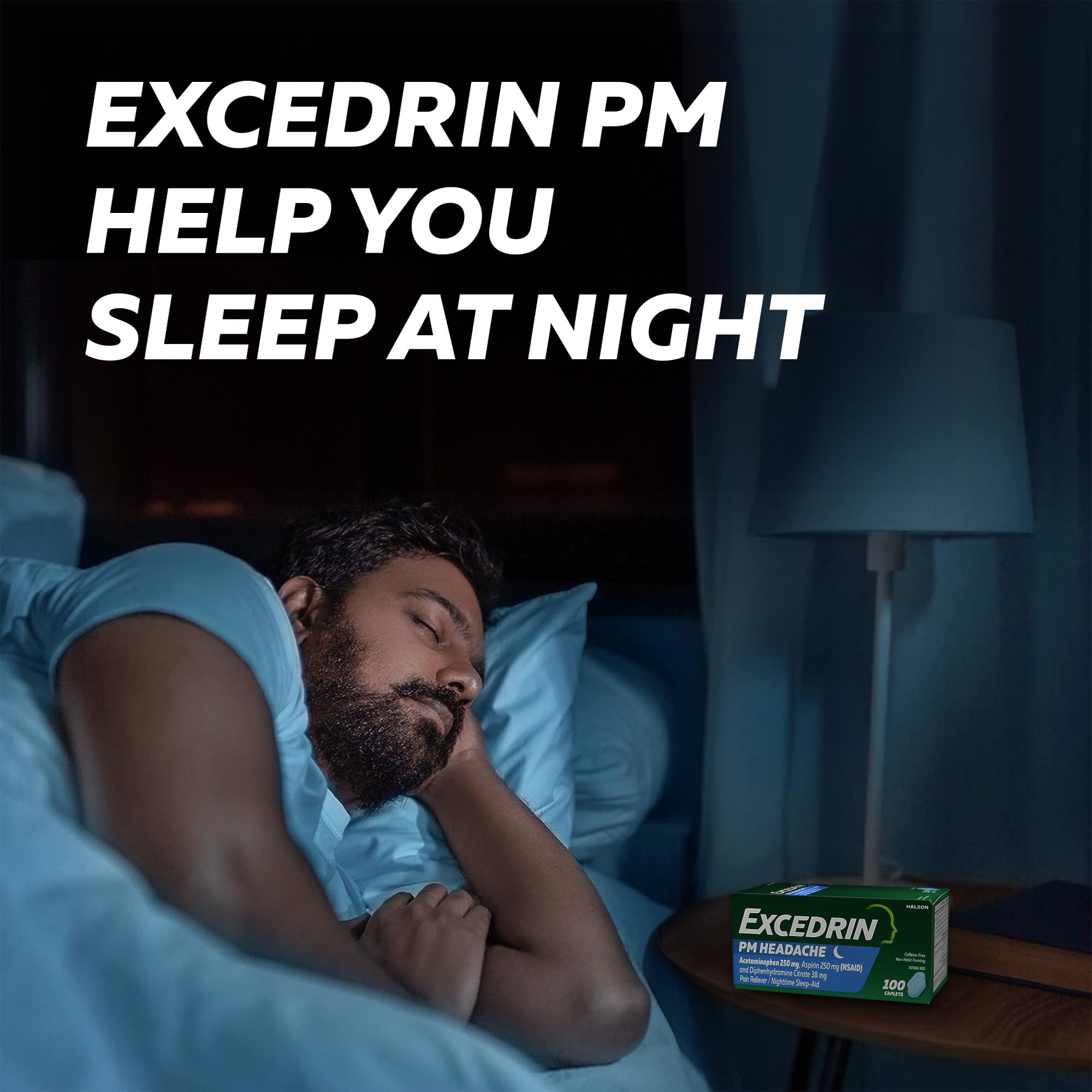 Excedrin Pm Headache Medicine and Sleep Aid Acetaminophen Aspirin Caplets, 100 Count