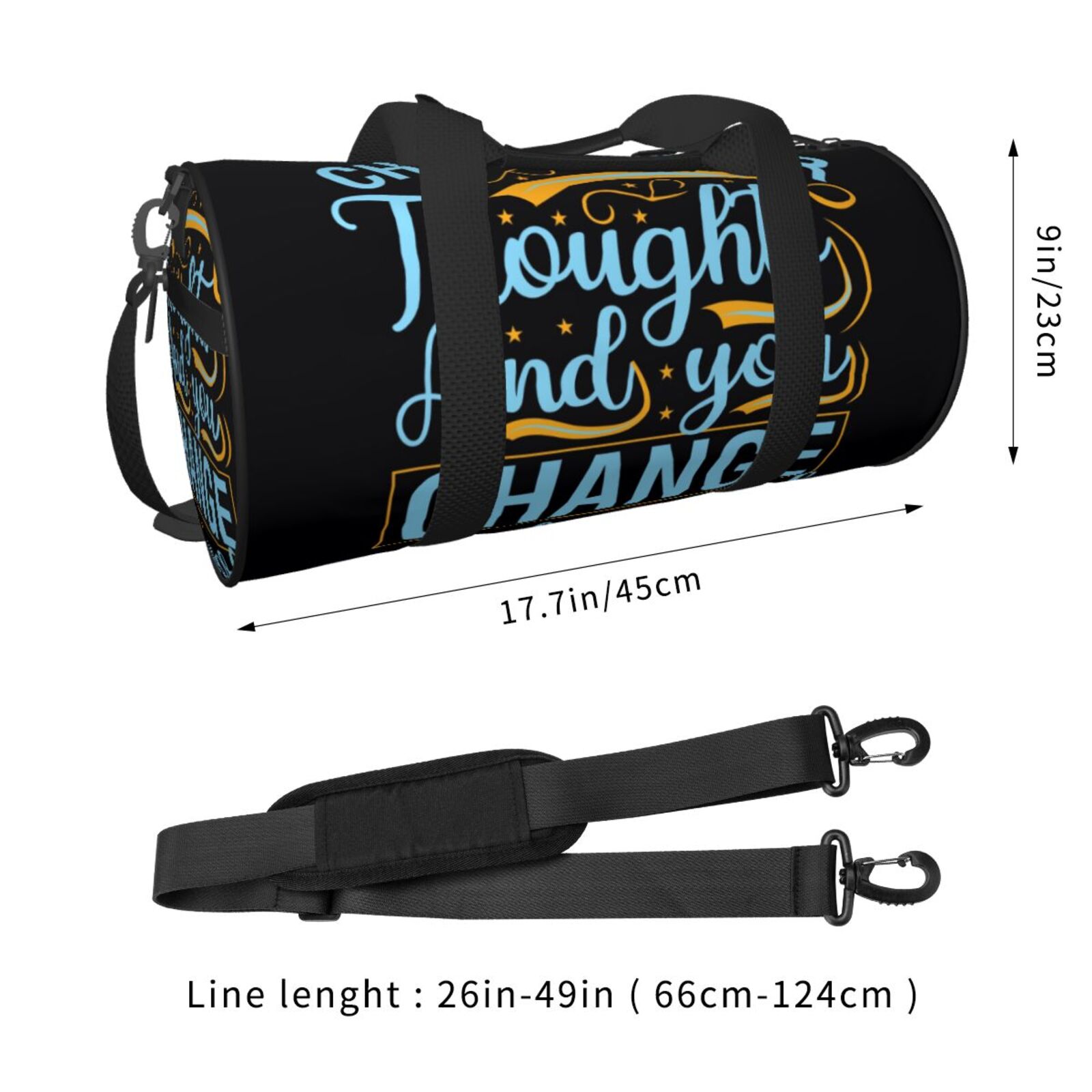 Vsdgher Not All Those Who Wander Are Lost 2 45L Foldable Duffel Bag, Sports Gym Bag,Overnight Bag, Portable Weekender Bag for Airplanes