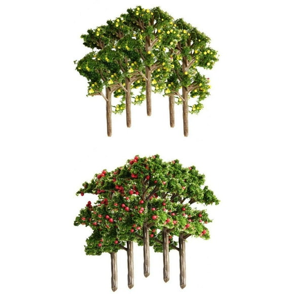 10 Pieces Green Model Tree Train Railway Bonsai Sand Table Model Building House