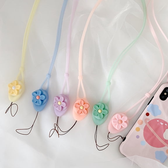 WHAMVOX Phone Charm Cute Case Lanyard Elastic Strap Purple