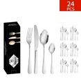 thumbnail image 1 of AMERTEER Silverware Set Flatware Set Stainless Steel Dinnerware Set for 6  24-Piece Cutlery Set  Silver, 1 of 8