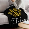 thumbnail image 3 of Cats Pawprints Blanket Soft Cozy Warm Throw Blanket for Couch, Plush Fuzzy Flannel Fleece Blankets for Sofa, Yellow Black Buffalo Plaid Pets Paw Bed Blankets Lightweight Gifts for Women, 32"x48", 3 of 9