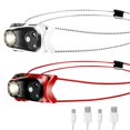 thumbnail image 2 of EIGTHTAIL 2 Pack Ultra Light & Rechargeable Headlamp with 1000 Lumens  LED Headlight with White Red Light  Waterproof Motion Sensor Head Lamp  6 Mode for Outdoor Running  Repairing  Fishi, 2 of 7