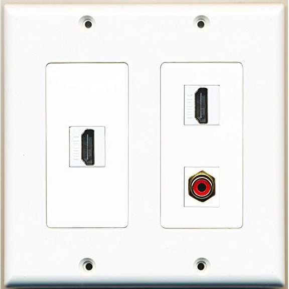 RiteAV - 2 Port HDMI 1 Port RCA Red - 2 Gang Wall Plate