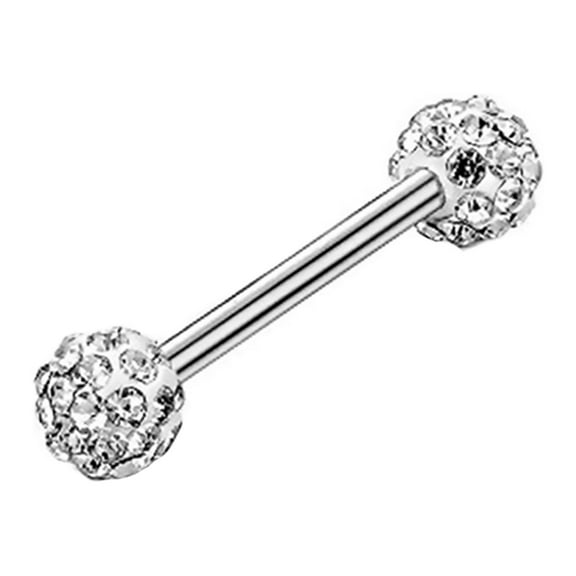 Huanledash Women Rhinestone Tongue Nose Nipple Ring Stud Earrings Body Piercing Jewelry