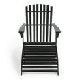 thumbnail image 3 of Saranac 2-Piece Traditional Rustic Acacia Wood Adirondack Chair with Detachable Ottoman, Black, 3 of 9