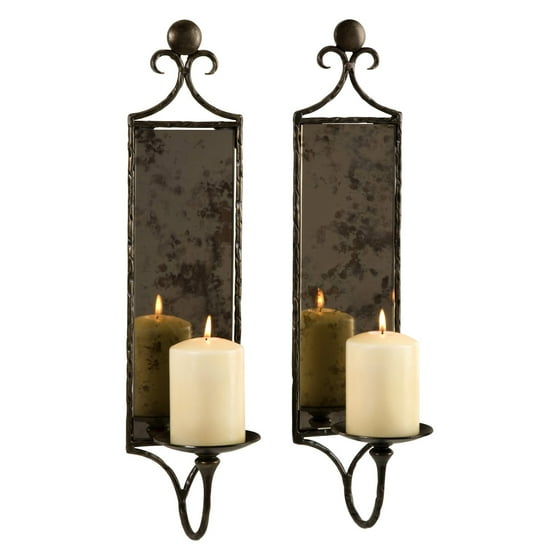 Hammered Mirror Wall Sconce Set of 2