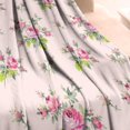 thumbnail image 3 of Soft & Warm Vintage Floral Throw Blanket: 50x60in Pink Rose Peony Design Blanket - Elegant Decor Blanket for Room, Couch - Unique Gift for Women, 3 of 5
