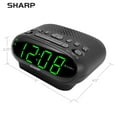 Sharp AM/FM Clock Radio with Dual Alarms, LED Green Display, Electric