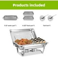 thumbnail image 5 of EVGTTI 6 Pack 8 QT Chafing Dish High Grade Stainless Steel Chafer Complete Set, Silver Food Wamer with Half Size Food Pan, Metal Handle for at least 8 People, 5 of 7