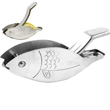 Hzzsbu Fish Shape Lemon Squeezer Stainless Steel Manual Juicer Fruit Pressing Tool Kitchen Accessories for Orange Pomegranate