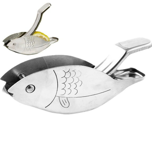 Hzzsbu Fish Shape Lemon Squeezer Stainless Steel Manual Juicer Fruit Pressing Tool Kitchen Accessories for Orange Pomegranate