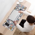 thumbnail image 3 of Long Mouse Pads for Desk,Bulldog Dog and Flower Florals Desk Mats on Top Of Desks, Desk Mouse Pad Extra Large with 3mm Non-Slip Base and Stitched Edge for Gaming,Office,Work,Home 31.5"x11.8", 3 of 6