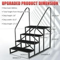 4 Step RV Stairs with 2 Handrails｜Update 3.0 Outdoor RV Steps with Anti