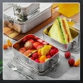 thumbnail image 2 of 5 Pcs Stainless Steel Food Containers Metal Bento Lunch Box Stainless Steel Food Storage Containers, Lockable Clips to Leak Proof, Reusable Dishwasher Snack Boxes for Work, Picnic (5 Sizes), 2 of 14