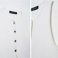 thumbnail image 6 of Womens Sleeveless Cropped Sweater Vest Summer Trendy Knit Crop Tank Tops Crewneck Button Y2K Going Out Top White M, 6 of 9
