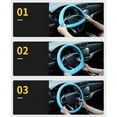 thumbnail image 5 of Stretchy Silicone Steering Wheel Cover Universal Fit 13''-16'' Wheels Anti-Slip Grip Enhanced Control All Weather Protection(Black-40X40Cm), 5 of 8