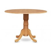 East West Furniture DLT-OAK-TP Dublin Kitchen Round Table with Two 9-in Drop Leaves