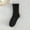 Black, variant on Ynynloco Women's Ruffle Edge Ribbed Crew Socks Soft Cotton Mid Calf Socks for Casual and Sweet Style