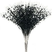 10 Pcs Black Artificial Glitter Berry Stems Christmas Decorations, 20 Inch Christmas Picks Decorative Bead Sticks Glittery Twigs Branches Ornaments for Christmas Tree Vase