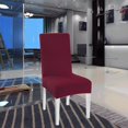 thumbnail image 4 of 4 x Universal Chair Cover Stretch and Washable Dining Chair Covers with Elastic Band (Wine Red), 4 of 5