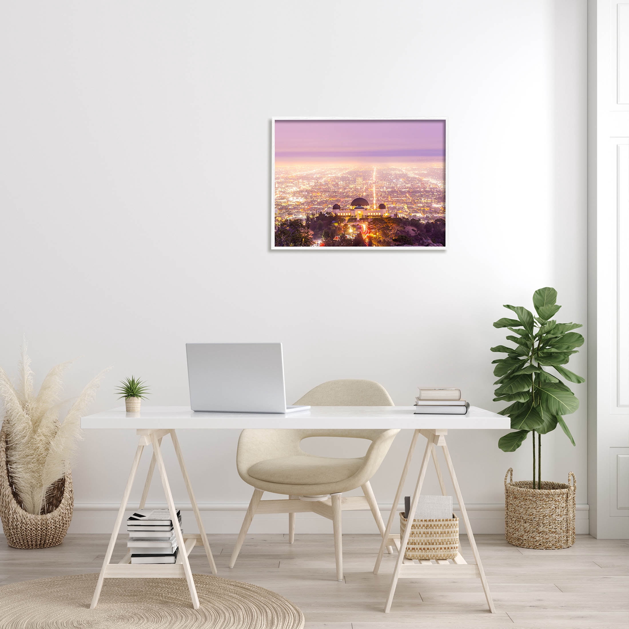 Dome Landmark Overlooking Cityscape Town & City Graphic Art White Framed Art Print Wall Art