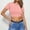 Pink, variant on Uaswgudfs Womens Casual Basic Cap Sleeve Solid Slim Fitted Round Neck Blouses Crop Tee Top 2025 New