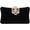 Black, variant on Velvet Evening Bags For Women With Flower Closure Rhinestone Crystal Embellished Clutch Purse For Party Wedding