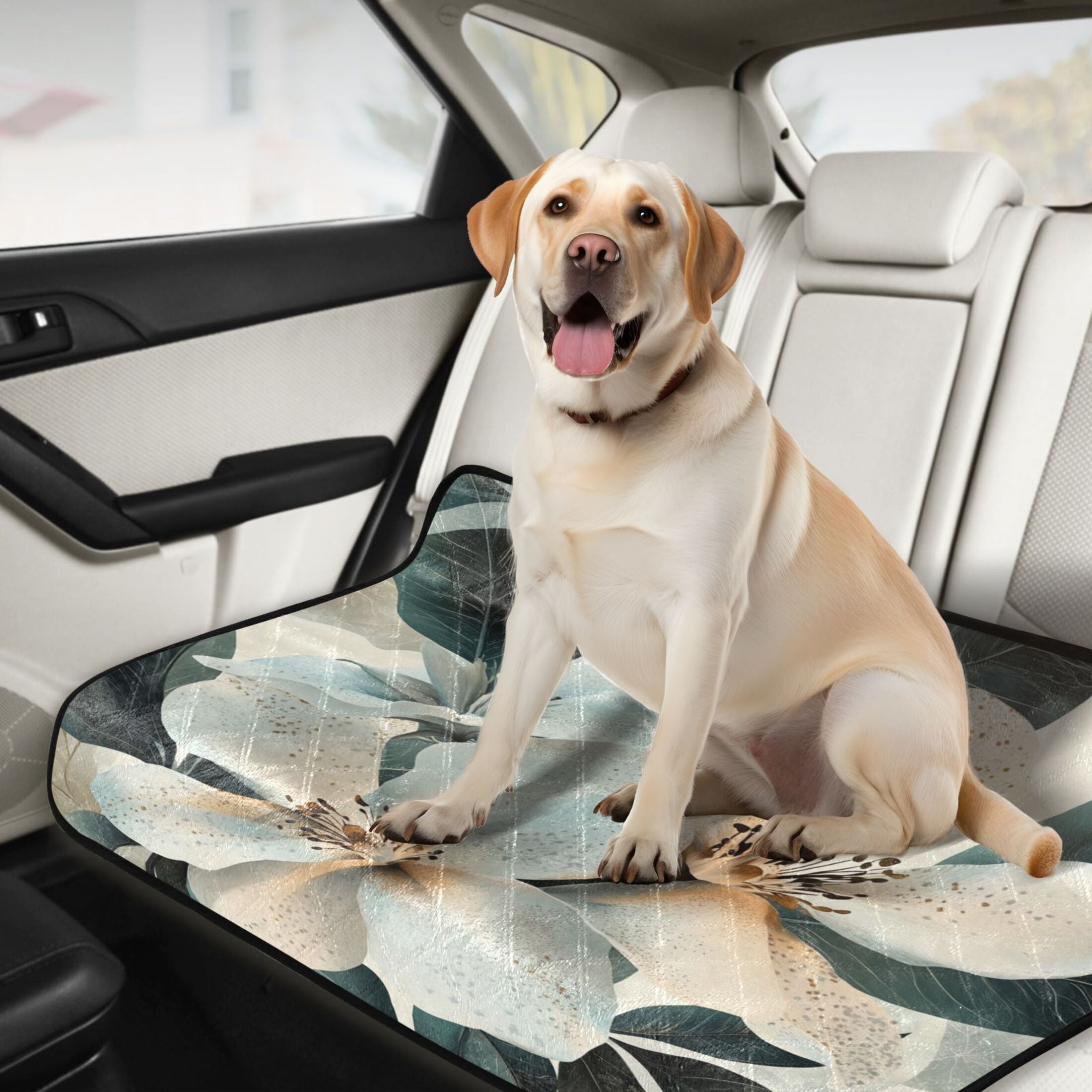 Qxltty Exotic White Flowers Cat litter Pads Pet Set of 3 Diaper Mats Center Anti-leakage Layer Absorbent Soft and Comfortable