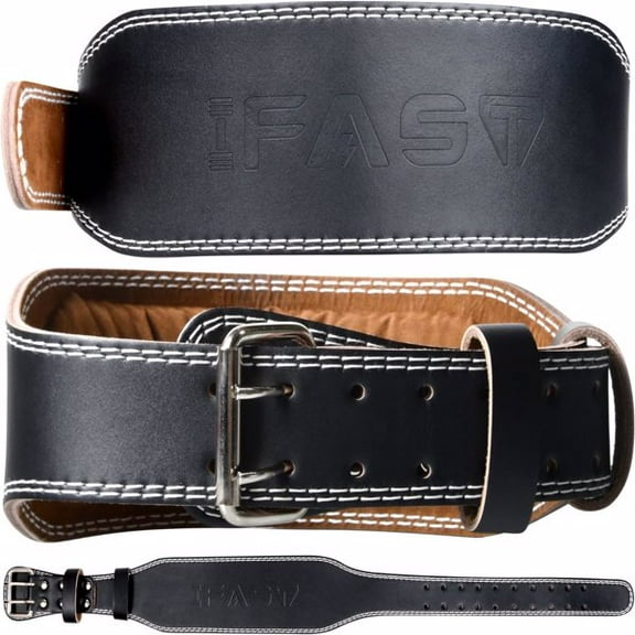 Fithood XL Size Weight Lifting Belt, Leather Weight Lifting Belt for Men and Women with 4 inch Padded Lumbar Support Belt for Weightlifting Deadlift, Cross Training, Power Lifting Workout & Squats Exe