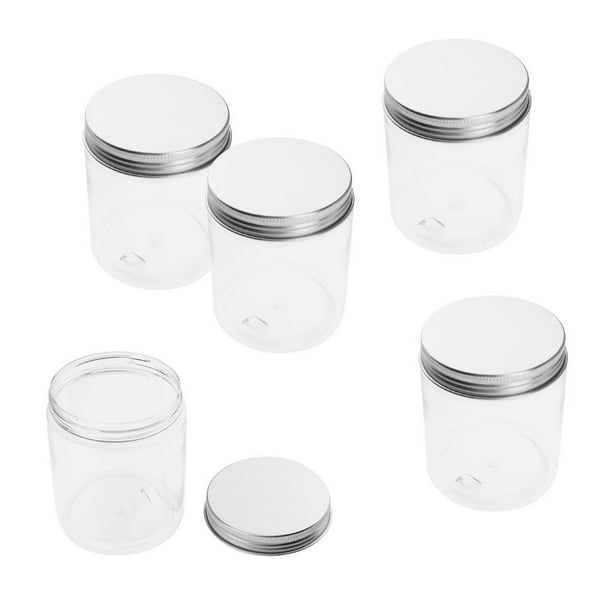 5 botellas cosméticas de boca ancha de plástico PET rellenables, vacías y transparentes de 120/250 ml. 120 ml 68x50 mm