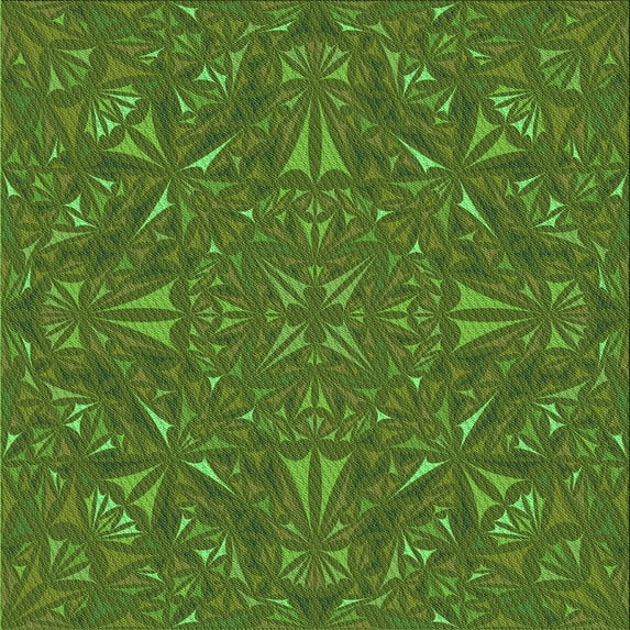 Ahgly Company Indoor Square Patterned Seaweed Green Area Rugs, 4' Square