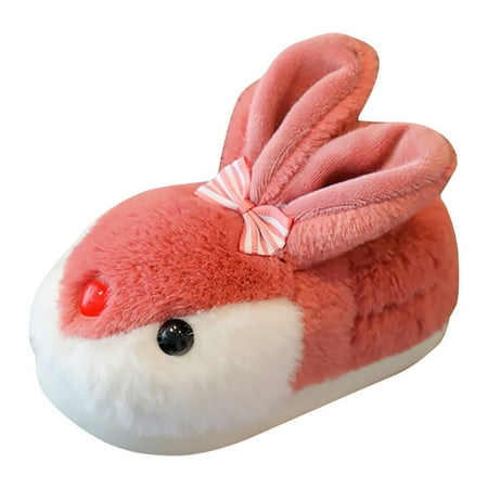 

Toddler Kids Baby Soft Soled Slippers Warm Fluffy Shoes Boys Girls Cute Cartoon Rabbit Comfortable Footwear Watermelon Red 3.5 Years-4 Years