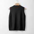 thumbnail image 4 of Sweater Vest Women V Neck Button Down Sleeveless Knit Cardigan Vest (Black XXL), 4 of 5