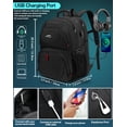 thumbnail image 4 of Mochila de viaje ProeTrade extra grande de 50 litros con USB negra, 4 of 6