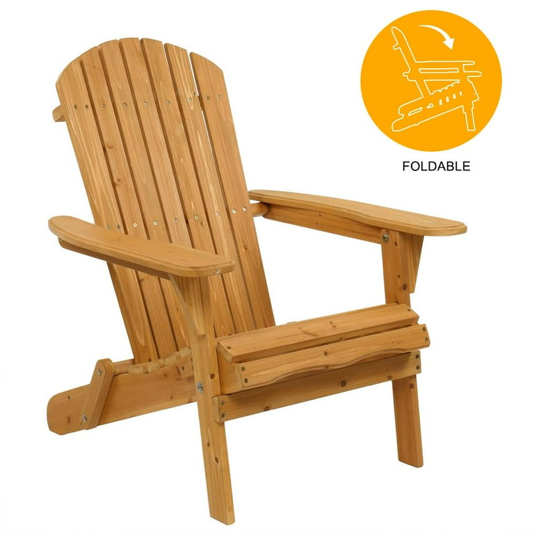Ktaxon 1 Pieces Folding Wooden Adirondack Chair, Natural Color, Accent Wood Chair Ktaxon 1 Pieces Folding Wooden Adirondack Chair, Natural Color, Accent Wood Chair