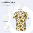 thumbnail image 4 of Balery Sunflowers and Bees Baseball Jersey for Men Casual Button Down Shirts Short Sleeve Active Team Sports Uniform-3X-Large, 4 of 9