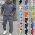 thumbnail image 2 of Aihuaihua Sweat Suits Men Track Suits Jogging Suit Sweatsuits Sets 2 Piece Set New York Print Mens Outfit Clothing Hoodies Sweatpants Light Pink S, 2 of 5