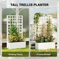 thumbnail image 4 of Outsunny Galvanized Raised Garden Bed with Trellis and Drainage Holes for Climbing Plants, Vegetable, Vines, 24" x 9" x 44.5", White, 4 of 9