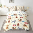 thumbnail image 2 of Manfei Lovelt Pet Animal 7pcs Bedding Comforter Set,Cute Puppy Dogs Queen Bedding Sets,Beige Brown Queen Sheet Sets For Kids,Microfiber Bedroom Decor Reversible, 2 of 8