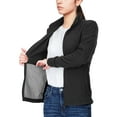 thumbnail image 2 of 33,000ft Women's Zip Up Fleece Jacket, Long Sleeve Warm Soft Polar Lightweight Coat with Pockets for Winter Black Small, 2 of 7