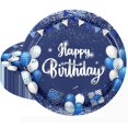 thumbnail image 1 of Platos de papel Cekivina Birthday 23 cm azul/plata (20 unidades), 1 of 6