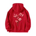 thumbnail image 1 of WZXFASHION Chandail à Capuchon pour Femmes à Imprimé Floral au Dos avec Cordon et Poche Rabais de 50 % Liquidation Col Roulé, 1 of 4