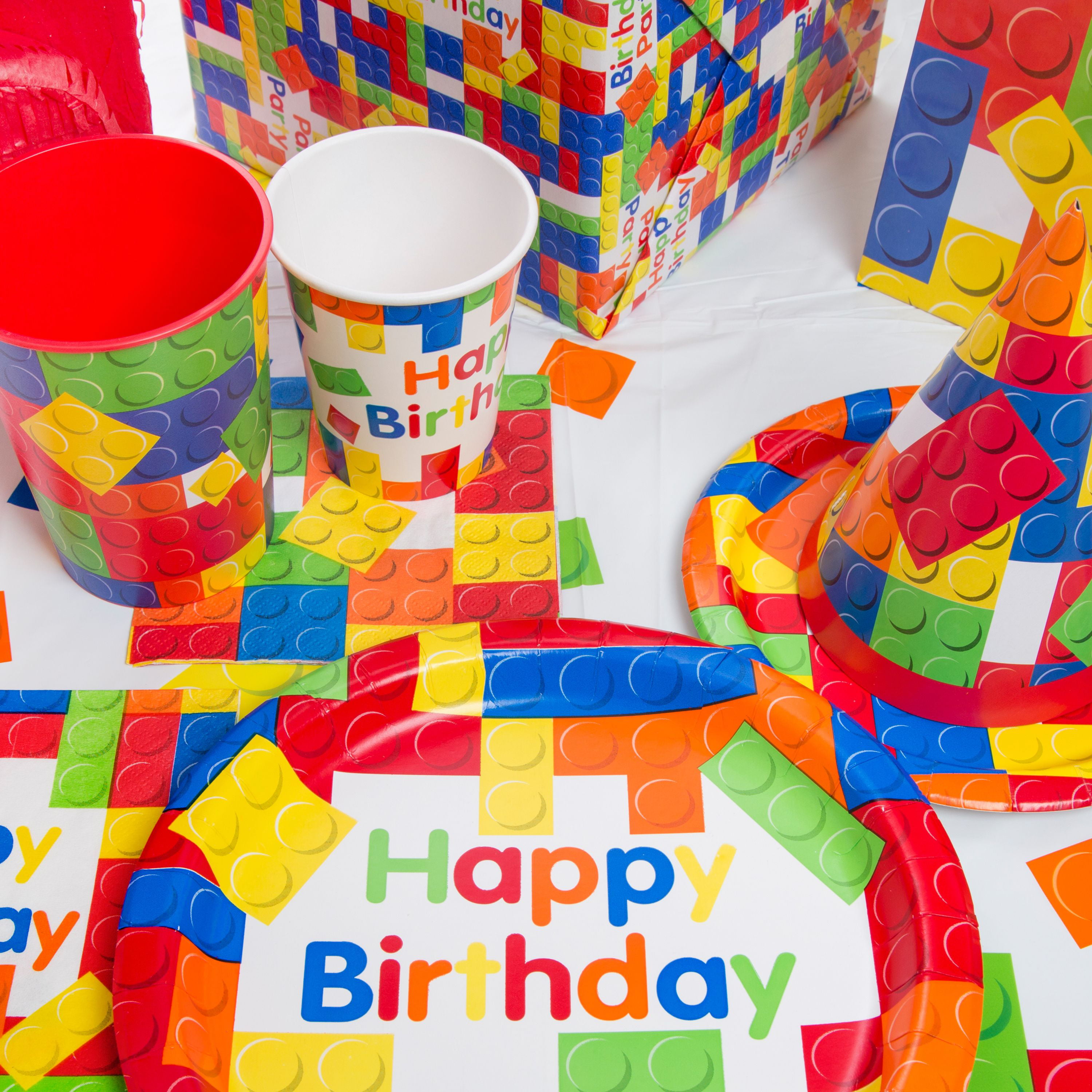 Building Blocks, Red Blue Green Yellow Bricks Wrapping Paper by Lilonet