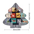 thumbnail image 2 of Stylish Metal Hanging Christmas Tree Wind Spinner - Concentric White Lines with Colorful Reindeer Illustrations for Garden Decor, 2 of 7