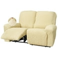 thumbnail image 1 of CHOK Housse Extensible pour Fauteuil Inclinable en Seersucker 2024 4 Pcs style Campagnard Fauteuil Inclinable Housse de Protection Simple pour Meubles de Maison Lavable Durable 1 Place/amande, 1 of 7