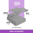 thumbnail image 4 of Juego de Sábanas Matrimonial roomi Algodón Premium Frescas y Suaves Patron Puntos Gris, 4 of 5