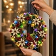 thumbnail image 5 of 2026 Christmas Diamond Painting Wreath Kit, Gloss Beaded Art Hanging Pendant for Holiday Mantel Display, 5 of 5
