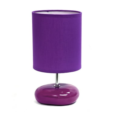 Simple Designs 10.24" Petite Circle Stone Table Lamp - Purple