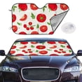 thumbnail image 2 of Uemuo Fresh Red Tomato Pattern Accordion Car Windshield Sun Shade, Foldable Reflective Sun Visor for Car, Reflector Windshield Sunshade-, 2 of 7